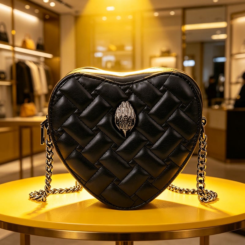 Kurt Geiger Women's Heart-Shaped Quilted Crossbody Bag with Eagle Head Decoration and Chain Strap - KurtGeiger Style - Image 4
