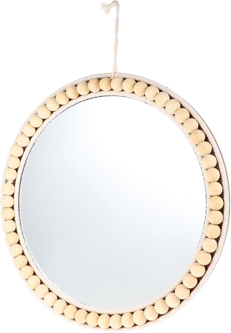 STOBAZA 1pc Cotton Rope Woven Hanging Mirror Decorative Makeup Mirror for Wall Art Handcrafted Vanity Accent Minimalist Style Home Decor Elegant Cotton Rope Design - Image 1