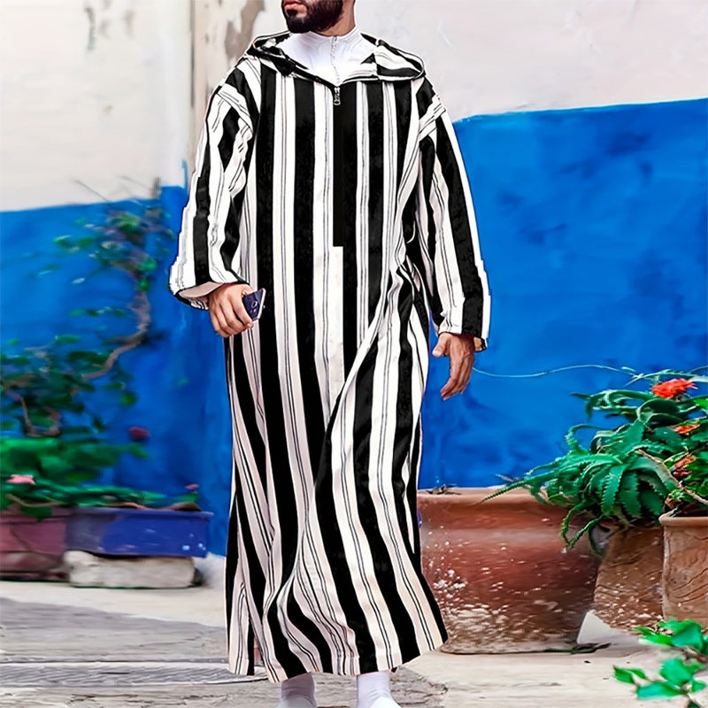 Men's Embroidered Long Kurta with Side Pockets - Image 2
