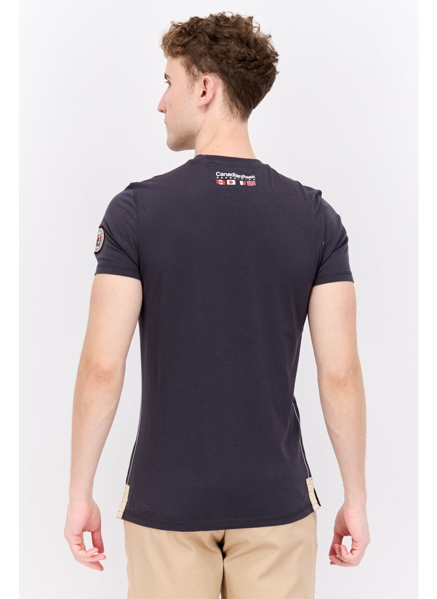 Canadian Peak - Men Round Neck Short Sleeves Graphic Printed T-Shirt, Grey Combo - Image 1