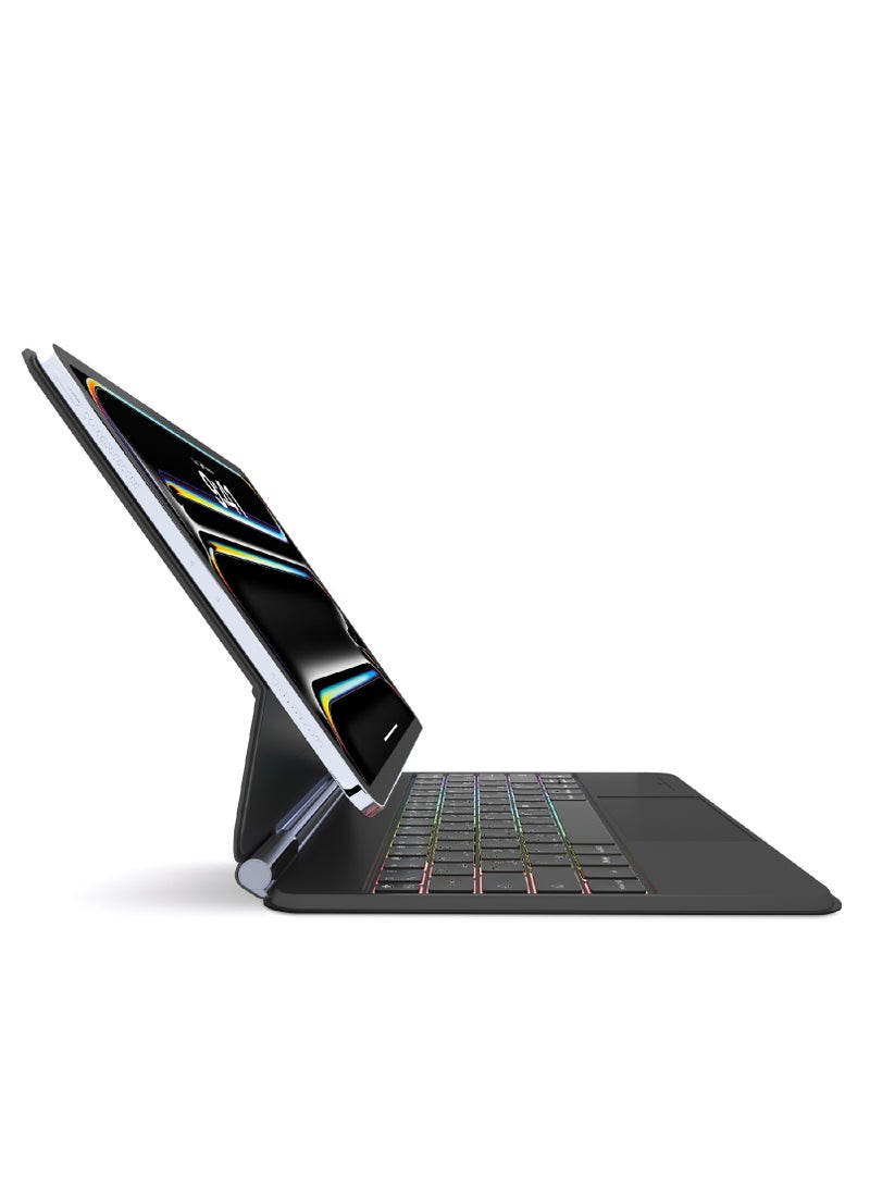 Smartix Detachable Wireless Keyboard with Trackpad for iPad Air 11" M2 & iPad Pro 11" (4th Gen) | English/Arabic Keys | Laptop-Style Keyboard Case with Kickstand | Bluetooth | Touchpad Gestures | iPadOS Shortcuts - Image 2