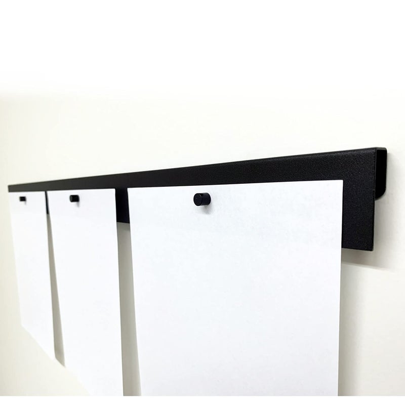 Mitus Picture Hanging System - Display Children Kid's Artwork Frame - 28" Magnetic Bar (Set of 2) Black - Image 2