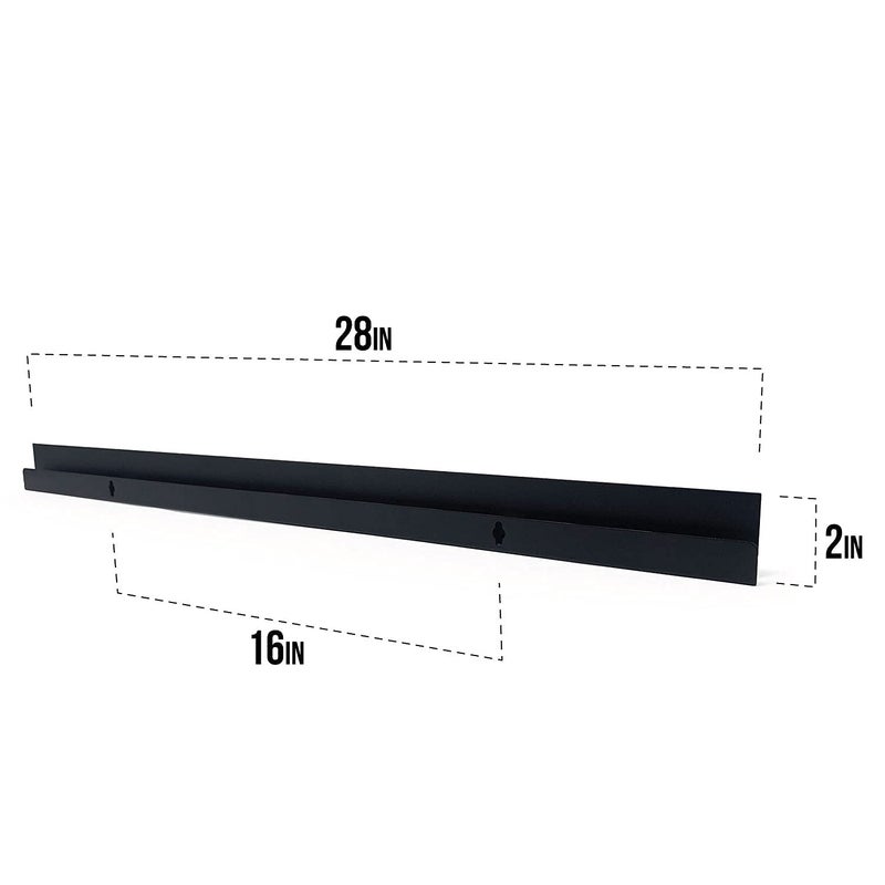 Mitus Picture Hanging System - Display Children Kid's Artwork Frame - 28" Magnetic Bar (Set of 2) Black - Image 3