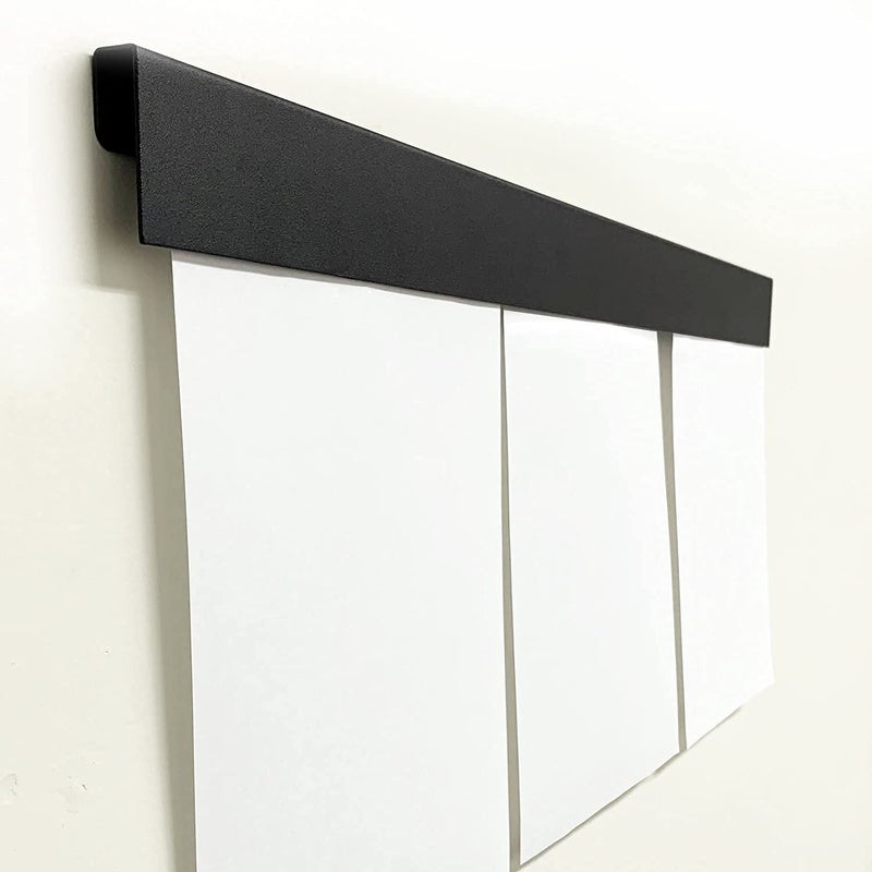 Mitus Picture Hanging System - Display Children Kid's Artwork Frame - 28" Magnetic Bar (Set of 2) Black - Image 5