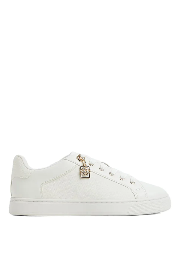 Elgata Ladies White Low Top Sneaker