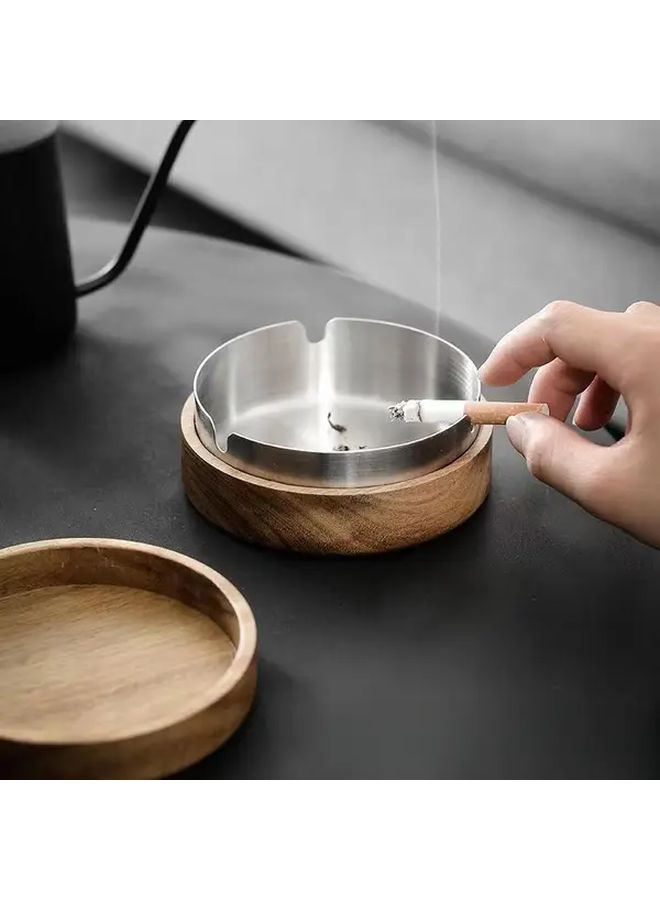Stainless Steel Ashtray With Windproof Lid Spill Proof Heavy Duty For Car Home Office Patio - Image 2