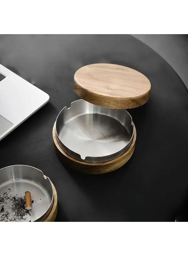 Stainless Steel Ashtray With Windproof Lid Spill Proof Heavy Duty For Car Home Office Patio - Image 3