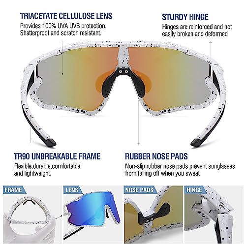 DUCO Kids Sunglasses Youth Baseball Sun Glasses Lightweight TR90 Frame UV400 Sports Cycling Shades for Boys Girls DK268 - Image 5