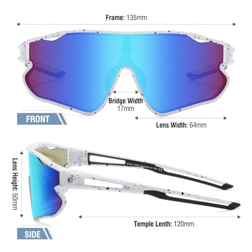 DUCO Kids Sunglasses Youth Baseball Sun Glasses Lightweight TR90 Frame UV400 Sports Cycling Shades for Boys Girls DK268 - Image 3
