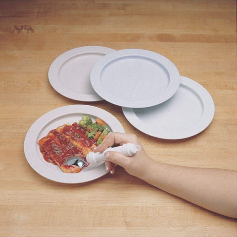 SP Ableware Inner-Lip Plate with High Wall, Plastic - Light Blue (745310001) - Image 3