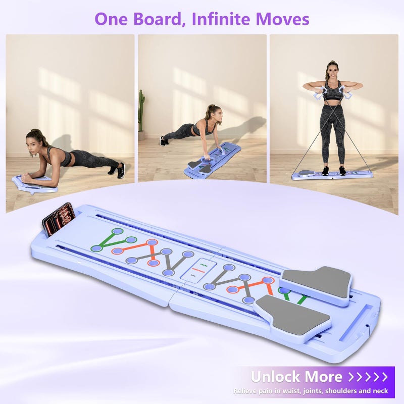KVKVMO Pilates Board Pilates Reformer Set - Upgraded 7 in 1 Portable Pilates Board for Home Workout, Multifunctional Ab Trainer with Resistance Bands, Pilates Equipment for Women Full Body Workout - Image 5
