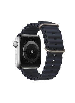 HEXABEX Replacement Apple Watch Ultra Ocean Silicone Band Strap Compatible with 46mm/45mm/44mm/49mm for All Series Black  - Image 2