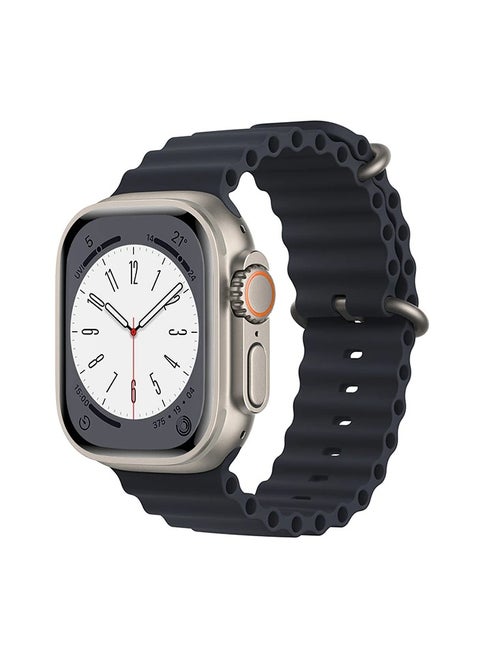 Replacement Apple Watch Ultra Ocean Silicone Band Strap Compatible with 46mm/45mm/44mm/49mm for All Series Black