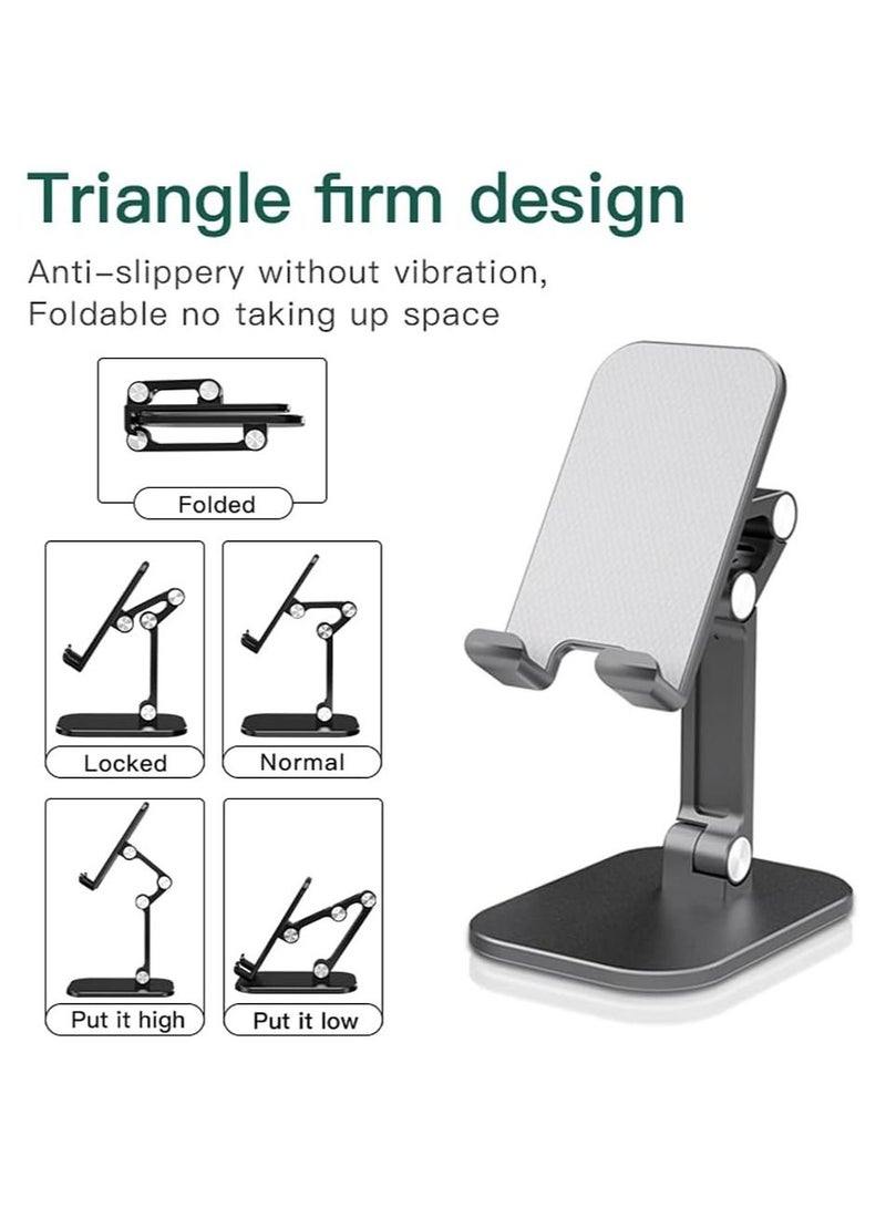 Phone Stand Adjustable Mobile Phone Holder Desktop Tablet Mount Compatible with iPhone 12/12 Pro Max 11 Pro Max XS XR, iPad Pro, Galaxy S20 Ultra S10 Plus S9 Note 10 Note 9, - Image 2