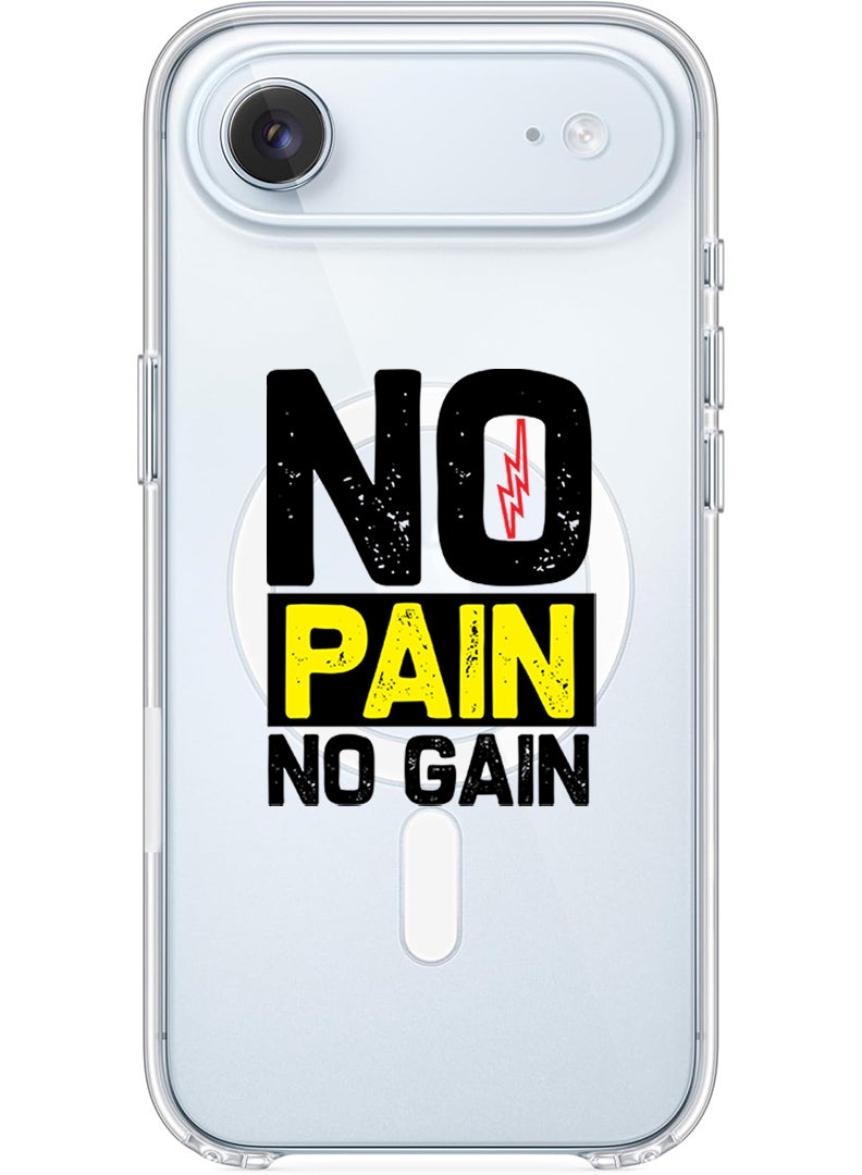 Theodor Magnetic Case for Apple iPhone 17 Air Compatible with MagSafe Wireless Charging, Shockproof Phone Bumper Cover - No pain No gain - Image 1