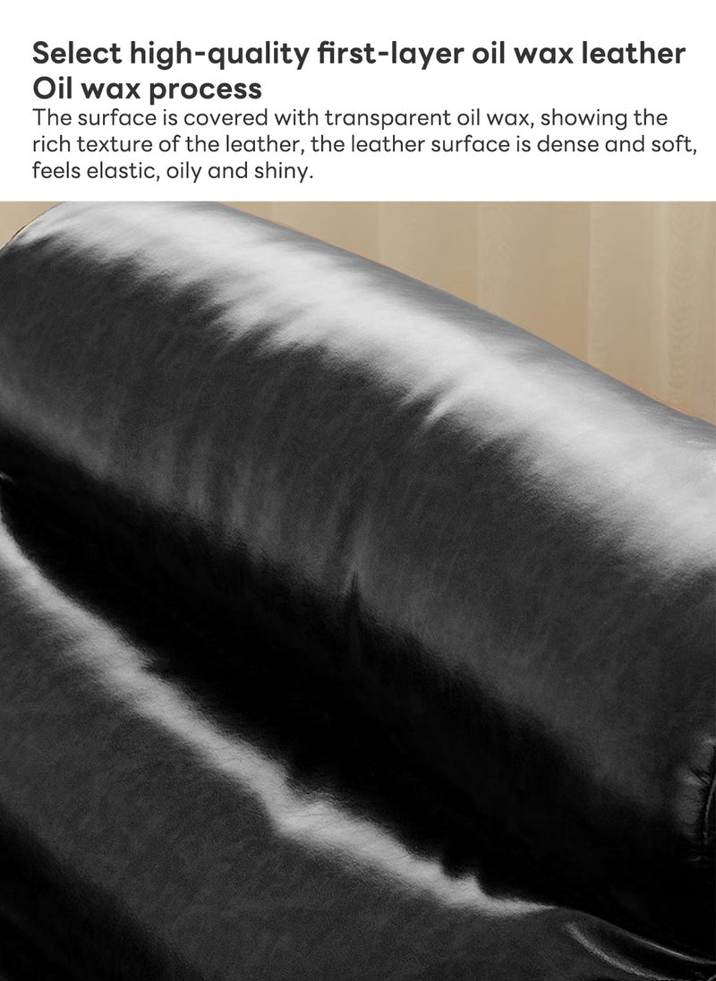 Sharpdo Single Sofa,Nordic Retro Single Solid Wood Sofa Chair, Sofa Bed,Waxed Leather Sofa, Removable, Easy to Clean 70*70*90CM  - Image 5