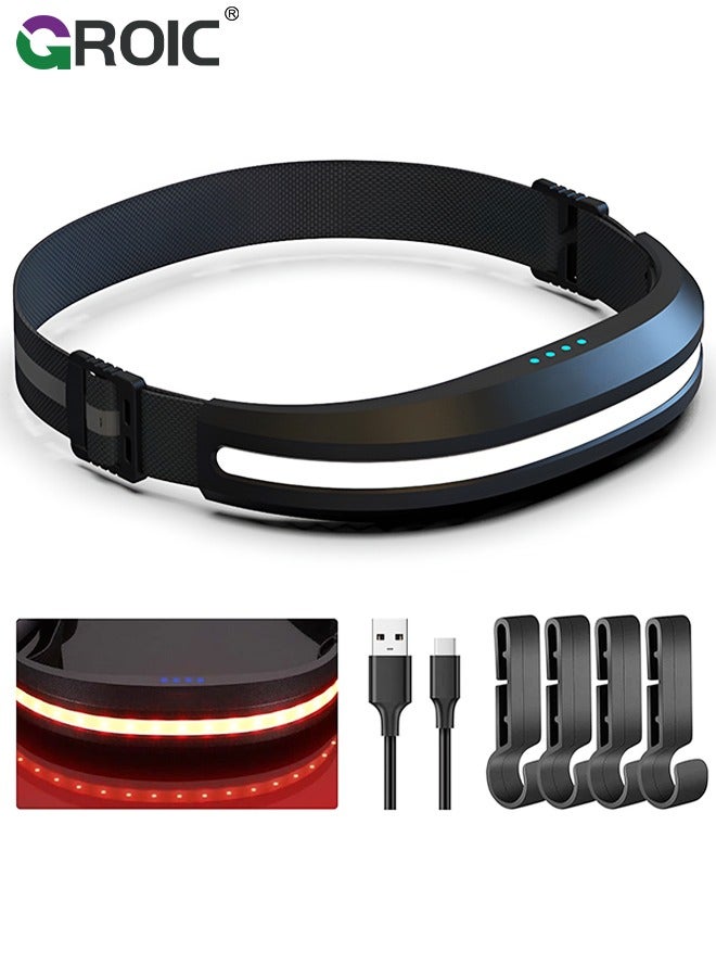 GROIC Headlamp USB Type C Rechargeable COB Bright Hard Hat Light, LED with Red Light Headlight - Head Lamps Floodlight 230° Wide Beam - Car Maintenance, Construction Work, Fishing - Image 1