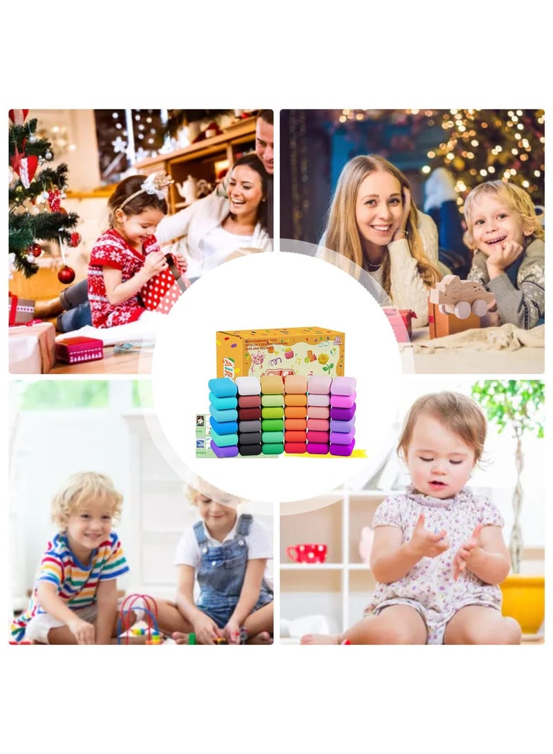 SYOSI 36 Colors Air Dry Modeling Clay Set, Lightweight and Soft Self-Hardening Dough for Kids 3-12 Years, Ideal for Crafts, School Projects, and Keepsakes, Easy to Shape and Safe for Creative Play - Image 4