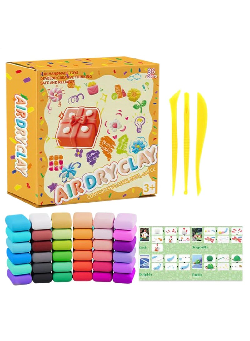 SYOSI 36 Colors Air Dry Modeling Clay Set, Lightweight and Soft Self-Hardening Dough for Kids 3-12 Years, Ideal for Crafts, School Projects, and Keepsakes, Easy to Shape and Safe for Creative Play - Image 1