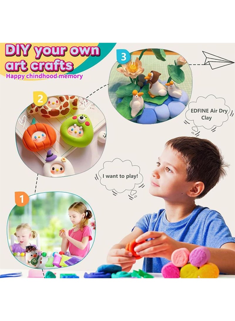 SYOSI 36 Colors Air Dry Modeling Clay Set, Lightweight and Soft Self-Hardening Dough for Kids 3-12 Years, Ideal for Crafts, School Projects, and Keepsakes, Easy to Shape and Safe for Creative Play - Image 2