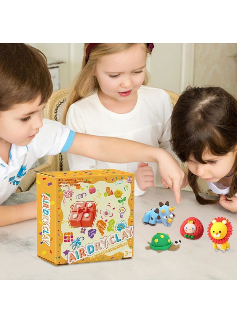 SYOSI 36 Colors Air Dry Modeling Clay Set, Lightweight and Soft Self-Hardening Dough for Kids 3-12 Years, Ideal for Crafts, School Projects, and Keepsakes, Easy to Shape and Safe for Creative Play - Image 3