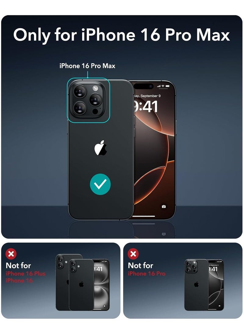 حافظة لهاتف آيفون 16 برو ماكس مع زر تحكم بالكاميرا ، متوافقة مع ماجسيف ، حماية من الدرجة العسكرية للصدمات ، حافظة هاتف مغناطيسية لهاتف آيفون 16 برو ماكس ، واضحة - Image 2