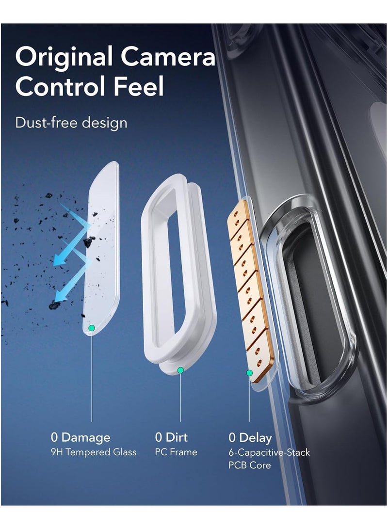 حافظة لهاتف آيفون 16 برو ماكس مع زر تحكم بالكاميرا ، متوافقة مع ماجسيف ، حماية من الدرجة العسكرية للصدمات ، حافظة هاتف مغناطيسية لهاتف آيفون 16 برو ماكس ، واضحة - Image 3