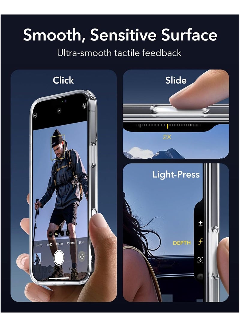 حافظة لهاتف آيفون 16 برو ماكس مع زر تحكم بالكاميرا ، متوافقة مع ماجسيف ، حماية من الدرجة العسكرية للصدمات ، حافظة هاتف مغناطيسية لهاتف آيفون 16 برو ماكس ، واضحة - Image 4