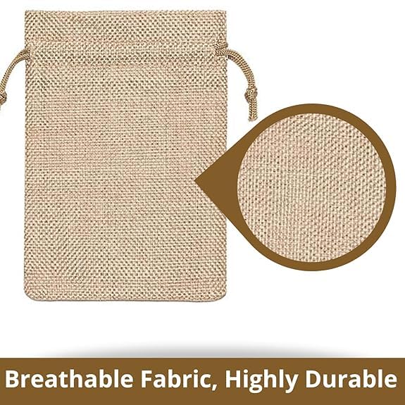 TurtleGrip Jute bags, pouches, Christmas gift bags, Birthday & Party Favor Gift Bag, Return Gifts, Size-4 * 4 inches(10x10 cms) Brown Pack of 30. - Image 2