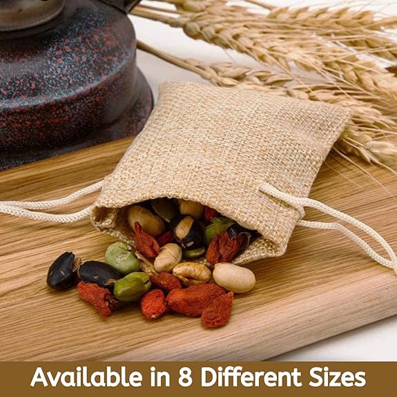TurtleGrip Jute bags, pouches, Christmas gift bags, Birthday & Party Favor Gift Bag, Return Gifts, Size-4 * 4 inches(10x10 cms) Brown Pack of 30. - Image 5