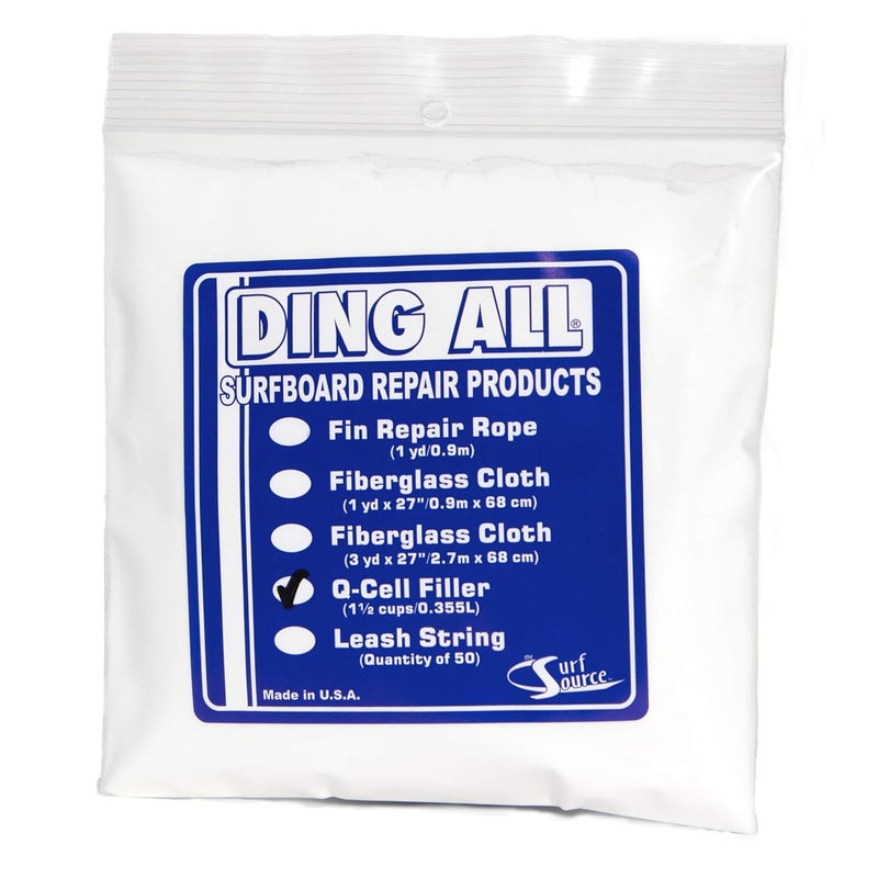 Ding All Q-Cell Filler- 12 oz. Bag (1.3 Cups by Volume) for Surfboard Ding Repairs, Boat and Fiberglass Repairs - Image 1