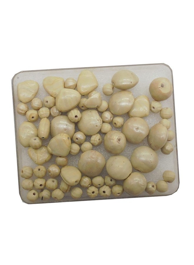 إيشوبي مجموعة خرز زجاجي كريمي اللون 200 جرام من eshoppee لصنع المجوهرات، مواد فنية وحرفية لصنع القلائد والأساور والأقراط، مجموعة DIY - Image 1