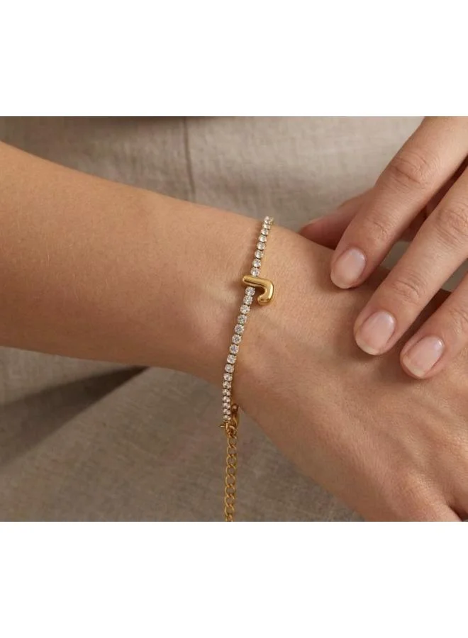 Rovaux  Letter J Initial Tennis Bracelet for Women | Best Price UAE
