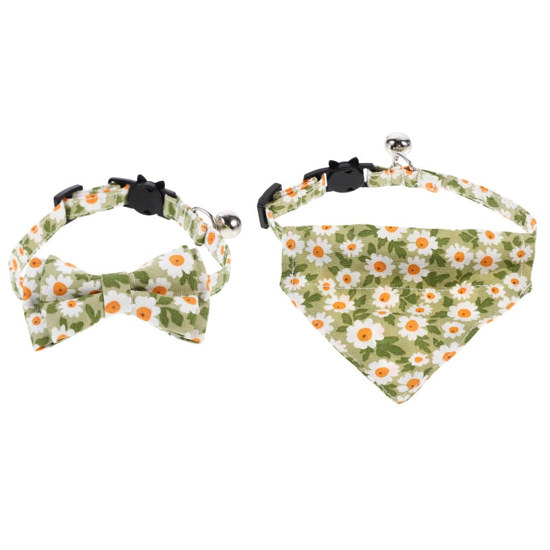 2Pcs Cat Triangle Scarf Collar Kitten Tie Collar Pet Costume Accessories - Image 1