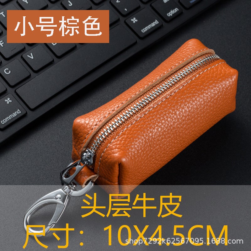 Key Case Large Capacity Real Cowhide Multifunctional Home Car Key Case Soft Leather Change Card Case Simple Key Bag - Image 1