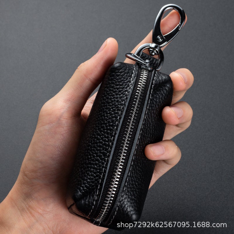 Key Case Large Capacity Real Cowhide Multifunctional Home Car Key Case Soft Leather Change Card Case Simple Key Bag - Image 4