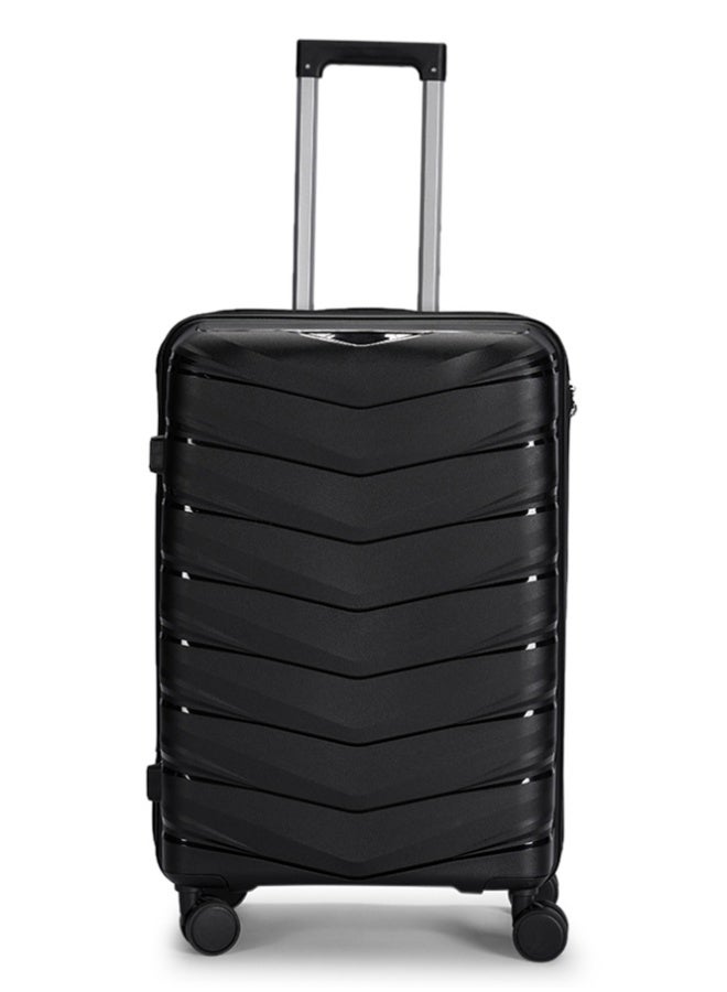 ليمرا طقم شنط سفر مكون من 4 حقائب أمتعة مصنوع من مادة البولي بروبلين المقاومة للكسر لون أسود - Image 2