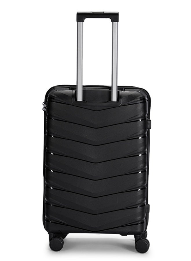 ليمرا طقم شنط سفر مكون من 4 حقائب أمتعة مصنوع من مادة البولي بروبلين المقاومة للكسر لون أسود - Image 3