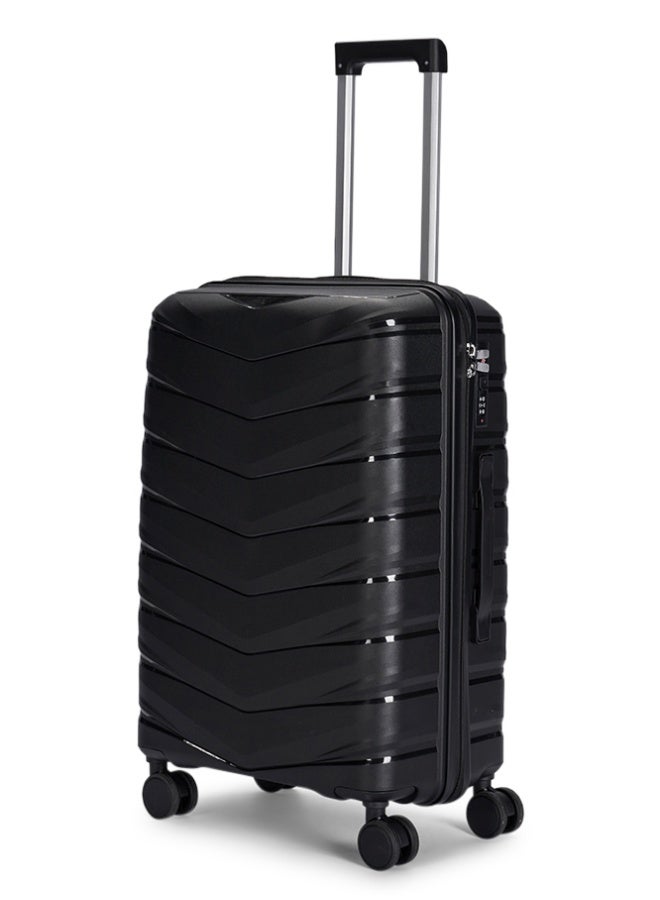 ليمرا طقم شنط سفر مكون من 4 حقائب أمتعة مصنوع من مادة البولي بروبلين المقاومة للكسر لون أسود - Image 4