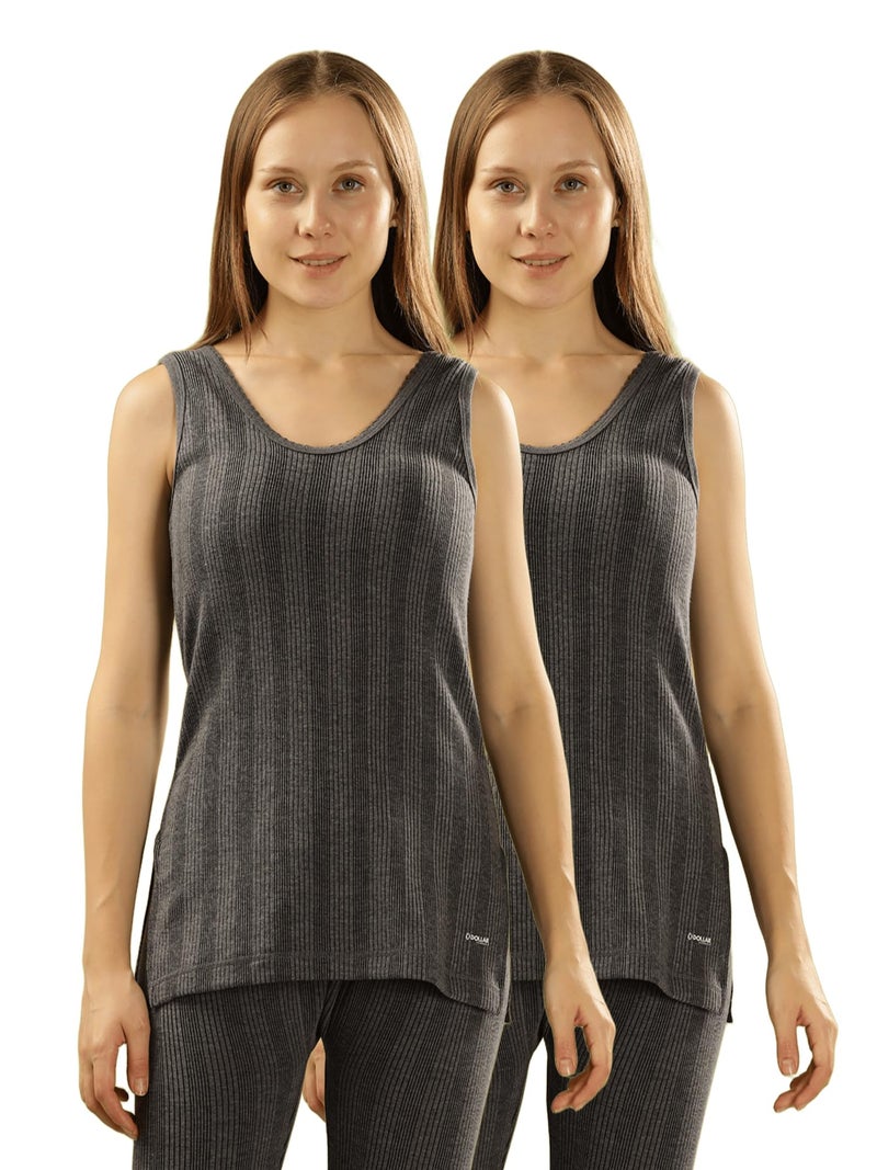 Dollar Ultra Women’' Thermal Top | Super Soft Cotton Rich Brushed Fabric | Thermal Wear for Women | Comfortable Winter Inner | Stylish Thermal Inner Wear for Women | Sleevless Thermal Top - Image 1