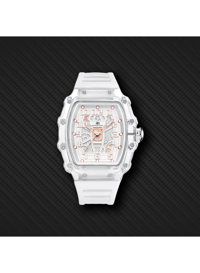 KENNETH SCOTT Men's Silicone Analog Watch K25009-SSWW - 43 mm