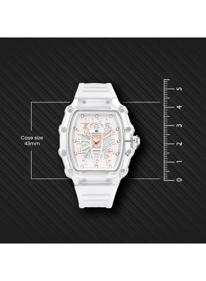 KENNETH SCOTT Men's Silicone Analog Watch K25009-SSWW - 43 mm