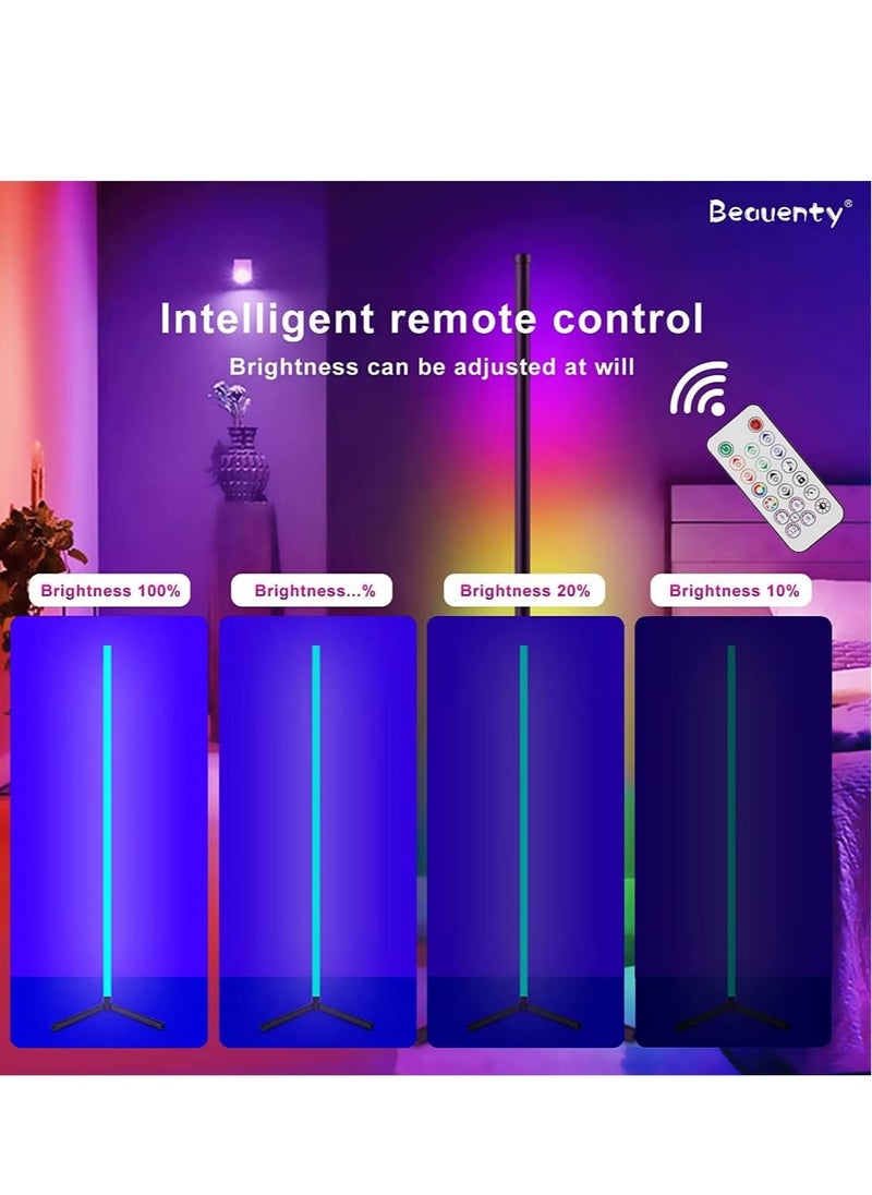 Raxoom Corner Floor Lamp, 59" Dimmable Standing Floor Light,Minimalist RGB Color Changing Led Corner Light with Music Mode,Corner Lamp with APP and Remote Control, for Living Room/Bedroom/Home Decor  - Image 3