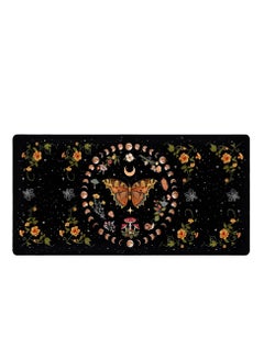 Large Gaming Mouse Pad Mushroom Phase Moon Phase Desk Mat, Boho Flowers and Leaves Computer Big Mouse Pad Washable Cloth Non-Slip Rubber Base Keyboard Pad Mouse Mat for Office with Stitched Edges  ( 70cm x 30cm x 2 mm )