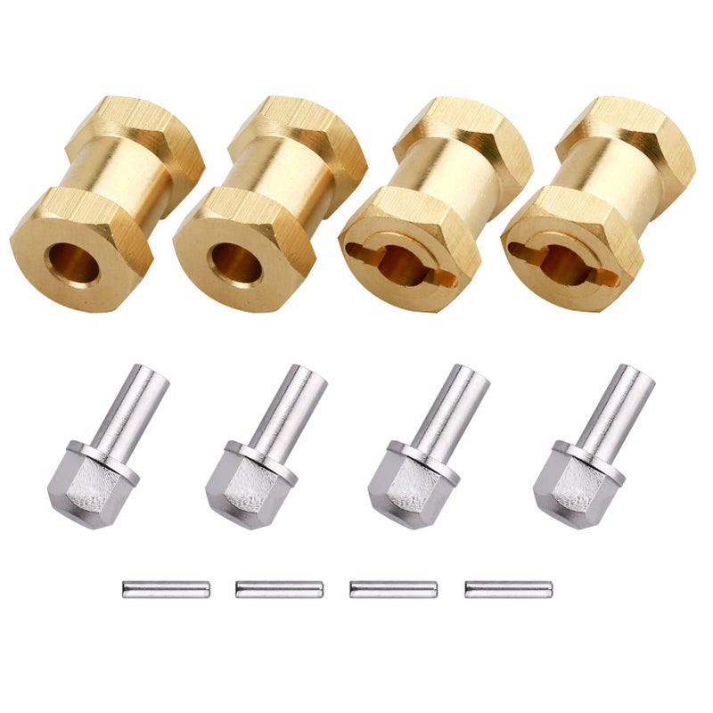 FriHobby Brass 12mm Wheel Spacer Wheel Hubs Extension Drive Adapter for Axial SCX10 SCX10 II 110 RC Crawler 18mm - Image 2