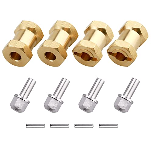 FriHobby Brass 12mm Wheel Spacer Wheel Hubs Extension Drive Adapter for Axial SCX10 SCX10 II 110 RC Crawler 18mm - Image 1