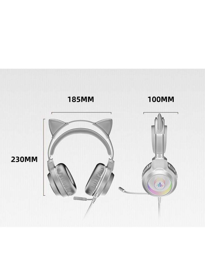 General Gaming Headset PC Headset with 7.1 Surround Sound, Noise Canceling Over Ear USB Wired Headphones with Microphone & RGB LED Light, Wired Gaming Headphones with 360° Pickup Microphone  - Image 5