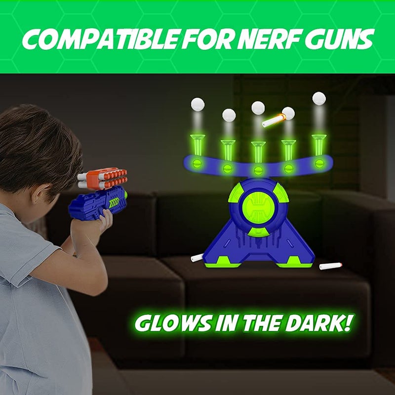 BAODLON Shooting Games Toy for Age 5, 6, 7, 8, 9, 10+ Years Old Kids, Boys - Glow in The Dark Floating Ball Target with Foam Dart Toy Gun, 10 Balls/5 Targets - Ideal Gift - Image 5