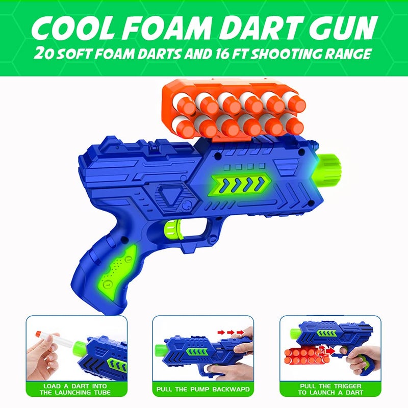BAODLON Shooting Games Toy for Age 5, 6, 7, 8, 9, 10+ Years Old Kids, Boys - Glow in The Dark Floating Ball Target with Foam Dart Toy Gun, 10 Balls/5 Targets - Ideal Gift - Image 4