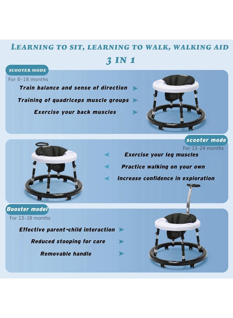 Baby Walker Foldable Adjustable Height,Multi-Function Anti-Rollover Toddler Walker - Image 5